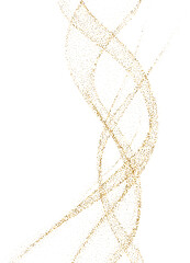 Abstract Shiny Gold Glitter Wave design element. Isolated PNG Design Element. Merry Christmas and Happy New Year Decoration.Transparent Background.  For invitation and greeting card BG 