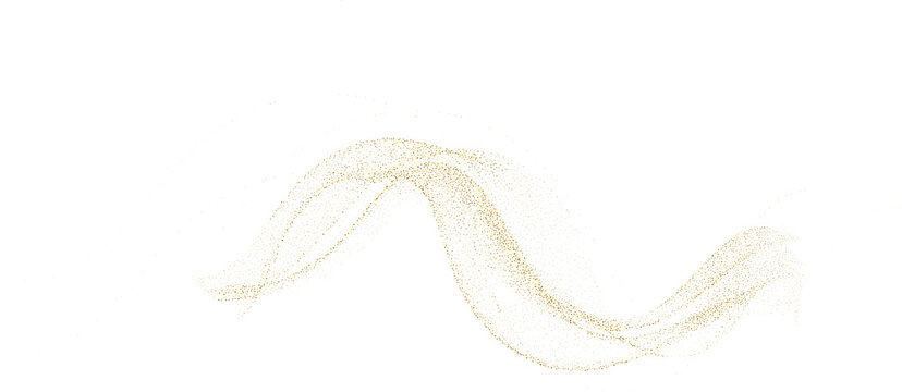Abstract Shiny Gold Glitter Wave design element. Isolated PNG Design Element. Merry Christmas and Happy New Year Decoration.Transparent Background.  For invitation and greeting card BG 