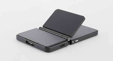 Gray portable foldable electronic device