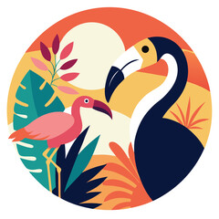 vector illustration of a white swan