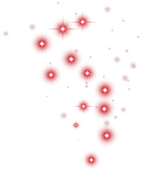 Glowing Christmas Lights. Red Magic Stars