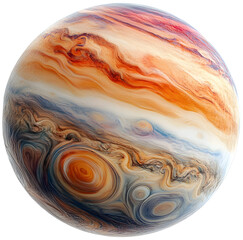 Swirling Clouds of a Vibrant Gas Giant Planet in Isolated 3D Rendering