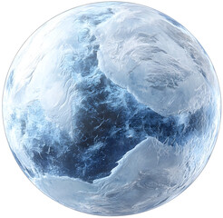 Frozen Icy Planet with Glimmering 3D Ice Formations on Render
