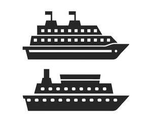 Obraz premium Cruise ship icon silhouette vector illustration