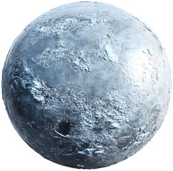 Icy Frozen Planet with Glimmering Ice Formations in 3D Render