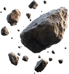 Floating Asteroid Belt Concept with Cosmic Debris and Space Elements Isolated
