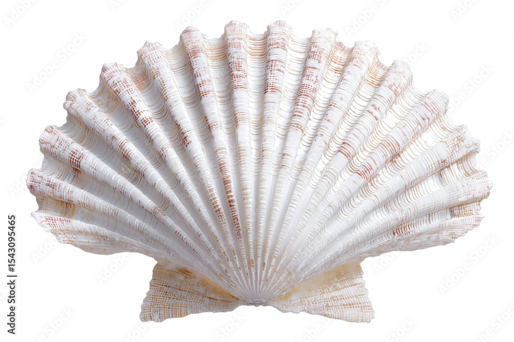 Poster the shell is white and has a pattern of brown and red