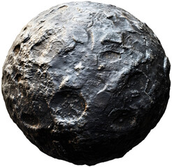 Detailed Asteroid with Ancient Surface Carvings, Fantasy 3D Design