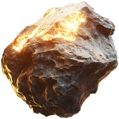 Captivating Glowing Crystal Formations on Cosmic Asteroid in 3D Rendering