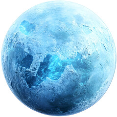 Glowing Ice Planet with Mesmerizing Aurora Effects, 3D Digital Art Isolated