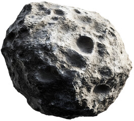 Heavily Cratered Asteroid - Ancient Celestial Space Rock Concept in 3D Isolated