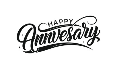 Happy anniversary handwritten lettering design