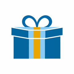 Elegant Gift Box Logo Vector Icon.