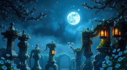 Obraz premium halloween night landscape