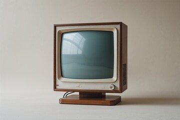 Isolated Retro Monitor on Clean Canvas with Sharp Edges
