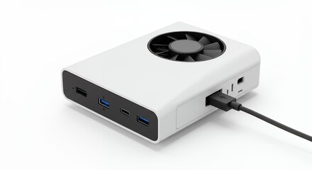 Obraz premium White portable technology device with built in fan