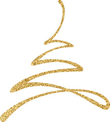 Gold Christmas Tree Calligraphy