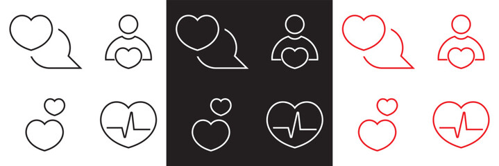 Heart icon .  Containing love icon. Vector illustration. isolated on white and black background. EPS 10