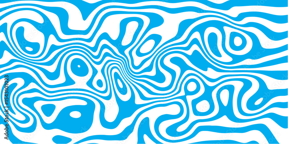 Poster blue abstract mapping lines – modern fluid topographic background for vector design.