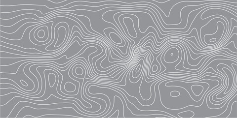 Silver gray abstract background with wavy topographic contour line pattern.