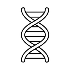 Simple DNA Double Helix Outline Icon for Science, Genetics, and Biology
