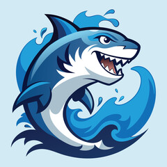 cartoon shark with big smile