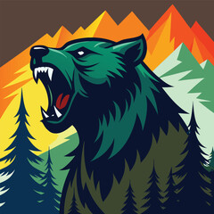 vector illustration of a wolf