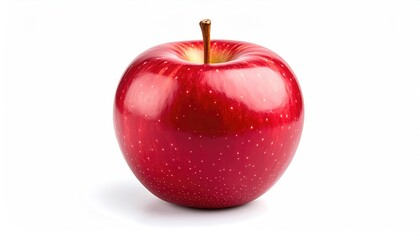 Fresh Red Apple Isolated on White Background Healthy Fruit Vitamin Rich Food