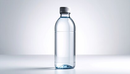Clear Plastic Water Bottle Mockup Studio Shot Clean Design White Background
