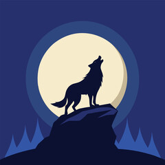 wolf howling at the moon