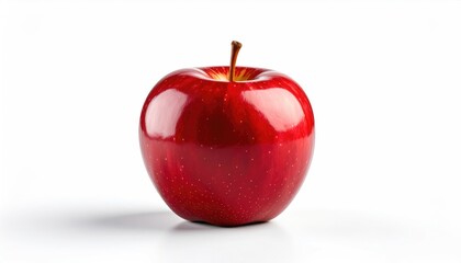 Single Red Apple Isolated on White Background Fresh Fruit Healthy Food Photography