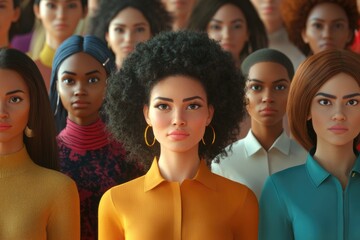 Obraz premium International Women’s Day Empowering Women Everywhere. Diverse Women Standing Together for Equality.