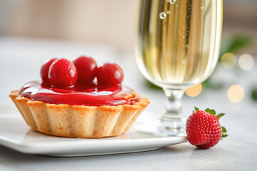 Delicious Berry Tart with Sparkling Wine