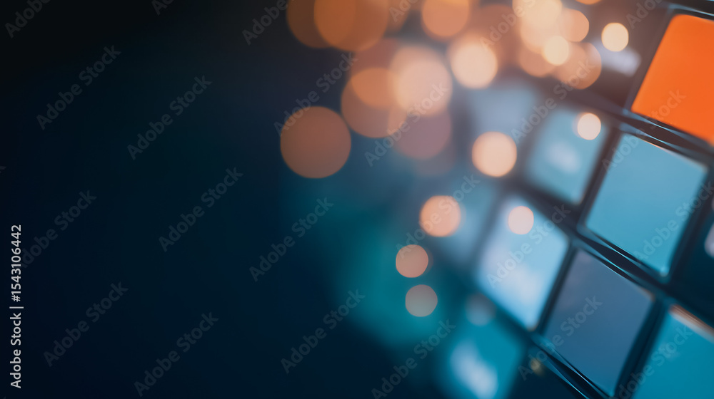 Aufkleber digital tapestry: a close-up shot of a digital interface, vibrant boxes seamlessly interweave agains