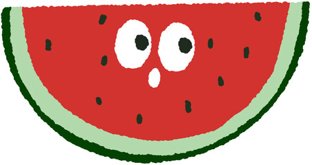 귀여운 수박 캐릭터 일러스트 
