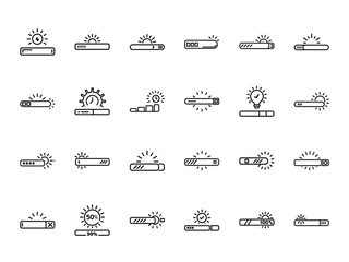 Glowing Progress Bar Task Icon Silhouette – Illuminated Symbol for Task Completion, Workflow Tracking, Loading Status, and Productivity UI Design