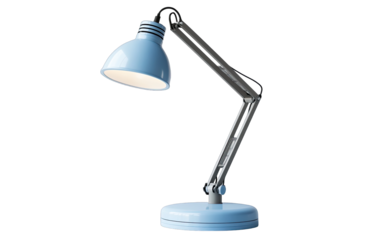 Light blue desk lamp with adjustable arm