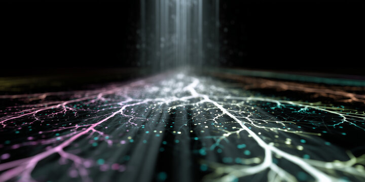  Touchscreen beams display neural network branches with confidence glow.
