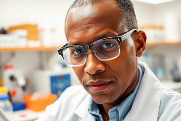 Focused Scientist in a Laboratory Setting