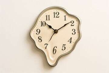 Melting time on a distorted wall clock.