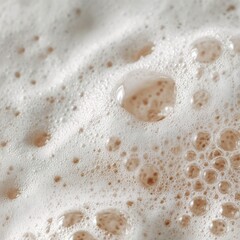 Close-up of light beige foam, bubbly texture