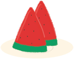 여름 수박 일러스트