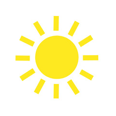 Yellow sun icons. Shine sun ray set. Sunset icon collection. Yellow sun star icons. Hot solar energy for tan. Vector illustration