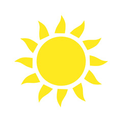 Yellow sun icons. Shine sun ray set. Sunset icon collection. Yellow sun star icons. Hot solar energy for tan. Vector illustration