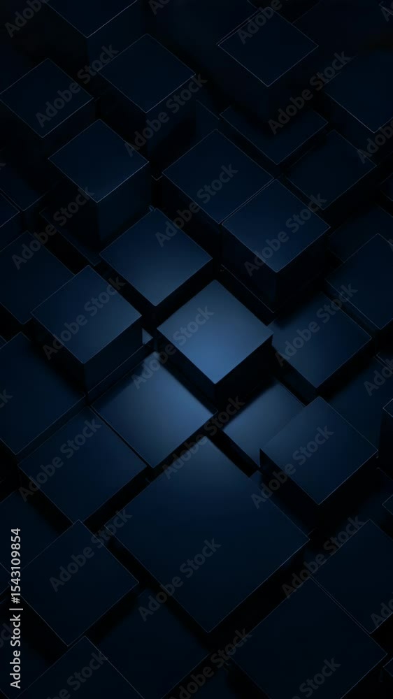 Poster 3d abstract background of navy cubes geometric texture pattern