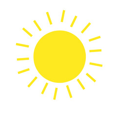 Yellow sun icons. Shine sun ray set. Sunset icon collection. Yellow sun star icons. Hot solar energy for tan. Vector illustration