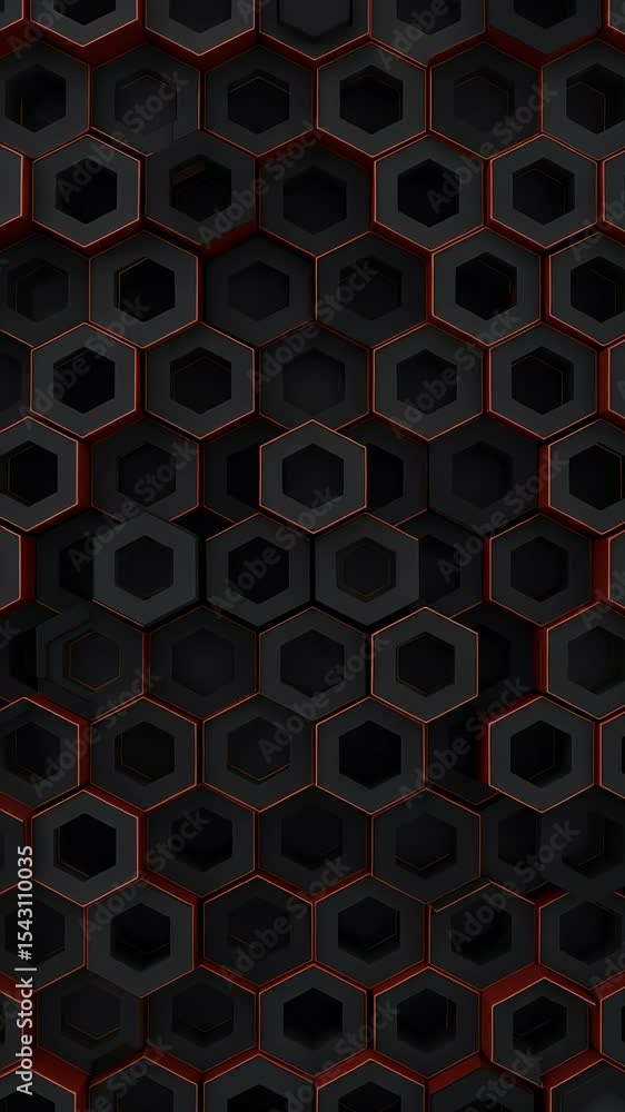 Poster 3d abstract background with dark hexagon honeycomb cell pattern