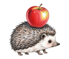 hedgehog and apple