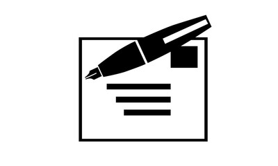 Elegant Fountain Pen atop a Document signifying Writing Composition and Correspondence