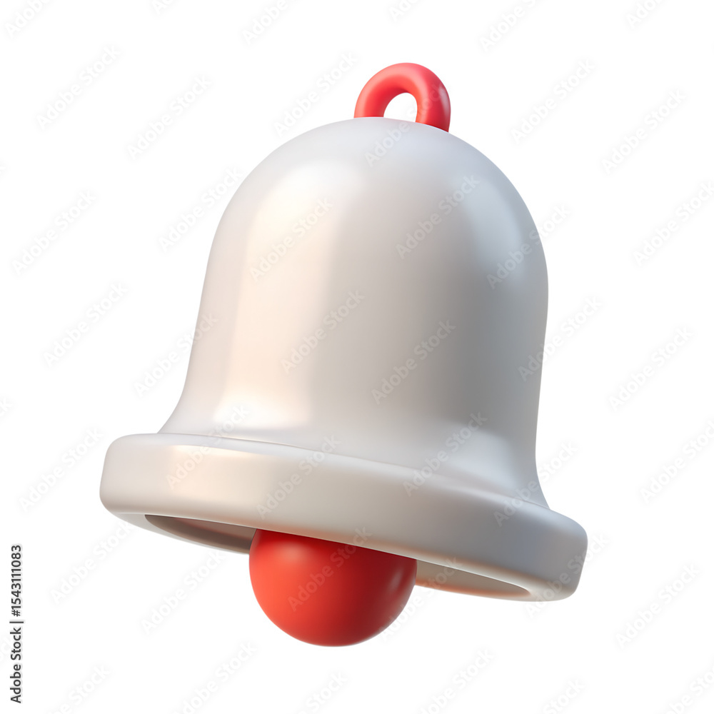 Poster white notification bell 3d rendering isolated